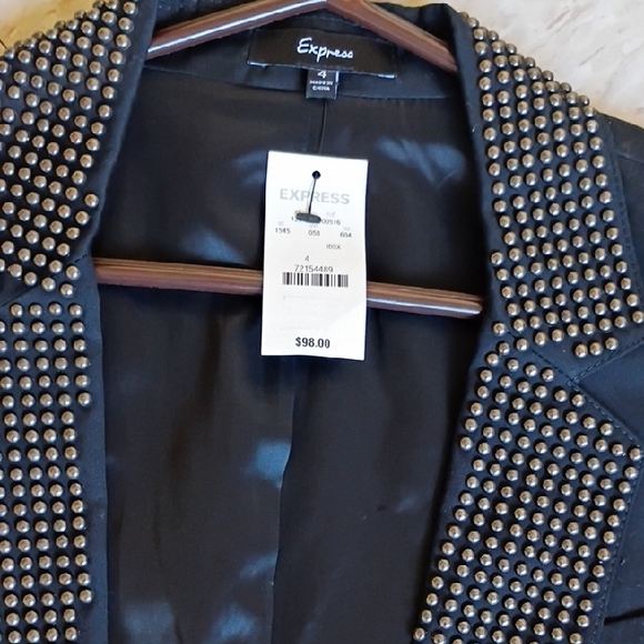 Express Black Blazer with Silver Accents - Picture 2 of 9